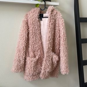 Forever 21 long fluffy hooded coat
